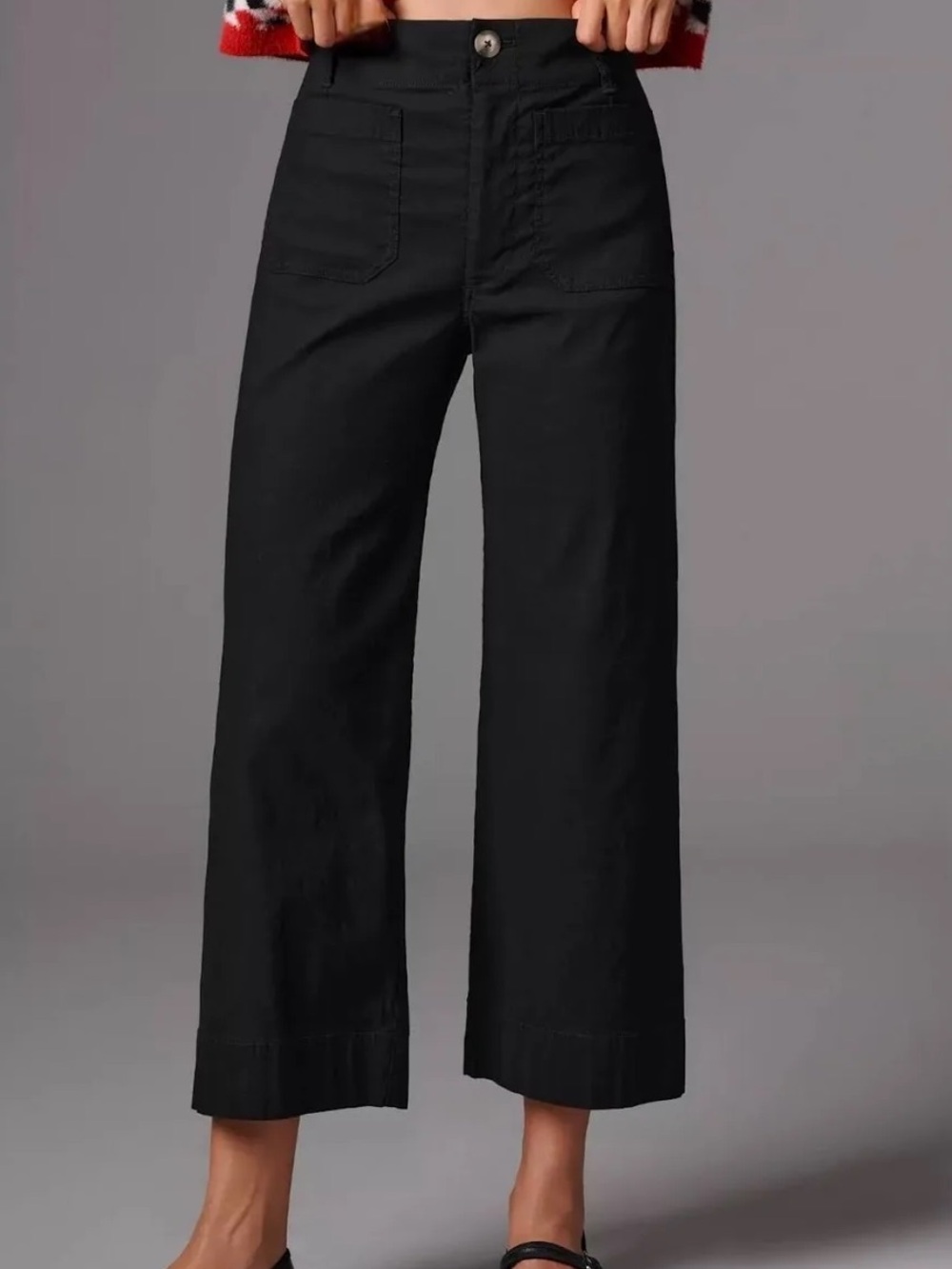 Maeve Anthropologie The Colette Wide Leg Pants Black Size 23